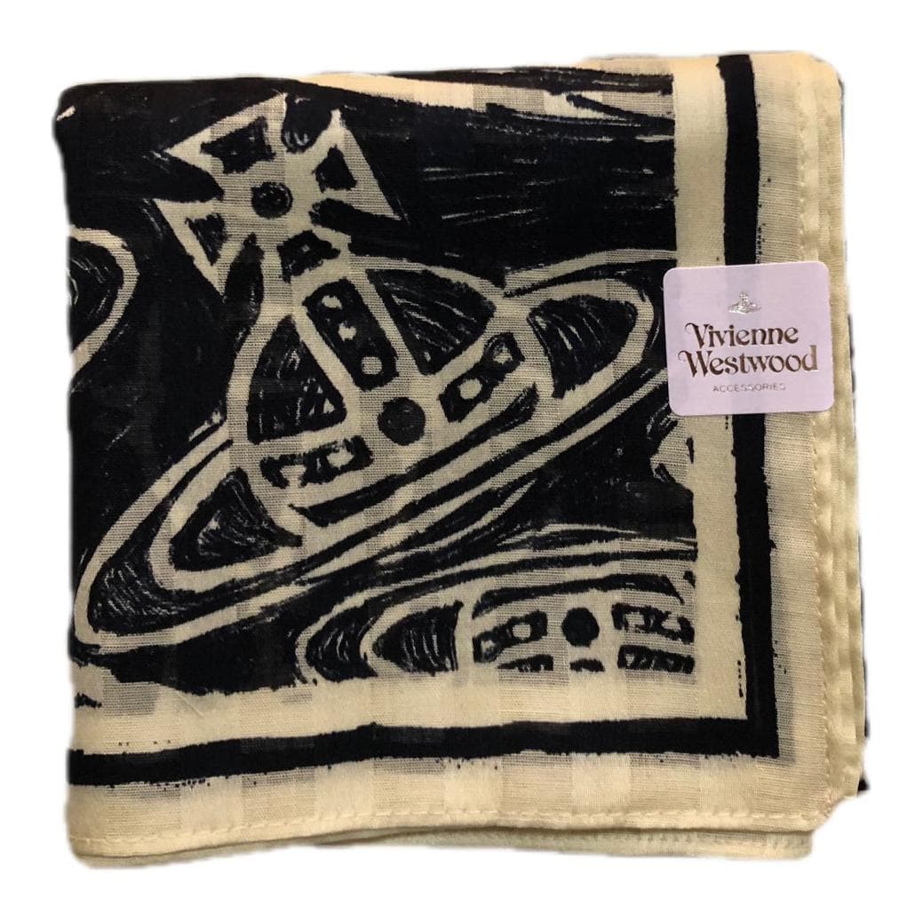 Платок Vivienne Westwood Оригинальный дизайн платки из хлопкового волокна унисекс черный - изображение 2