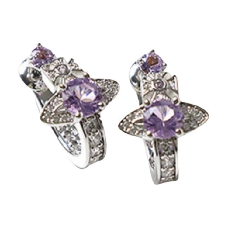 Серьги Vivienne Westwood Maitena MAITENA EARRINGS сферический узор латунь серьги унисекс парный серебристый/фиолетовый - изображение 3