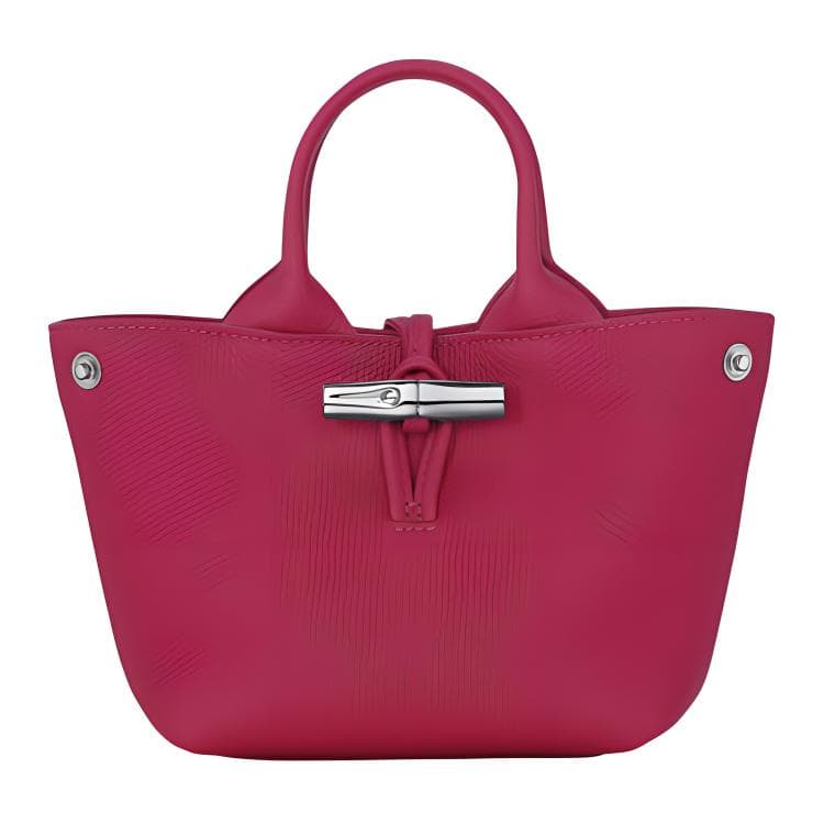 Сумка LONGCHAMP Le Roseau Сумка через плечо из телячьей кожи мини-версия женская розово-красная - изображение 3