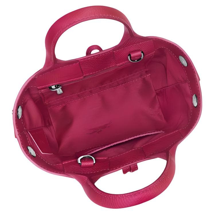 Сумка LONGCHAMP Le Roseau Сумка через плечо из телячьей кожи мини-версия женская розово-красная - изображение 7