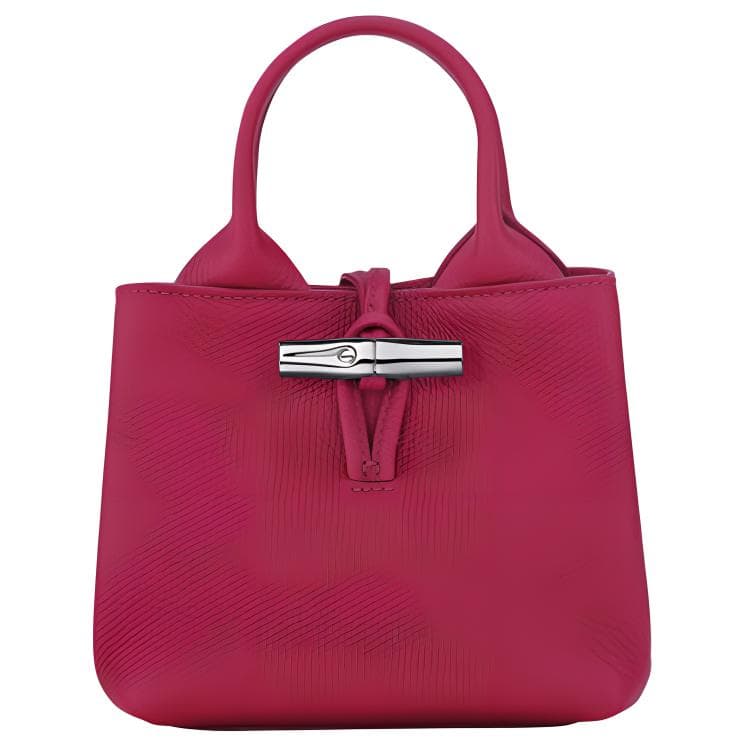 Сумка LONGCHAMP Le Roseau Сумка через плечо из телячьей кожи мини-версия женская розово-красная - изображение 2