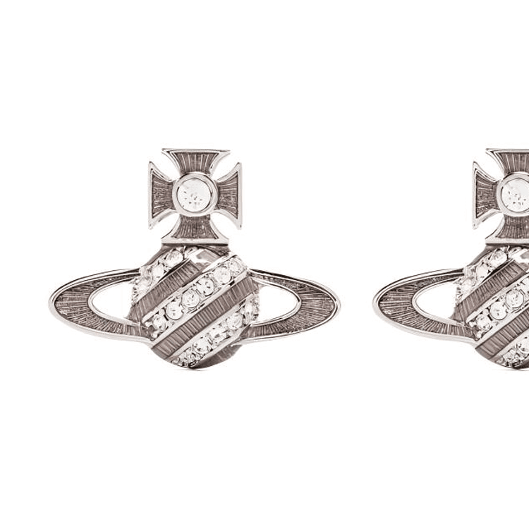Серьги Vivienne Westwood Оригинальный дизайн Обычное стекло Латунь Серьги Женский Серебристый - изображение 2