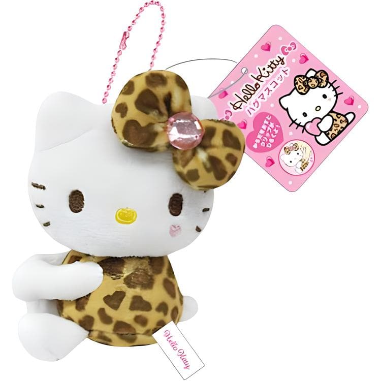 Санрио Hello Kitty Леопардовый принт Кукла Плюшевая Подвеска 9,8 см Длина Тела - изображение 1