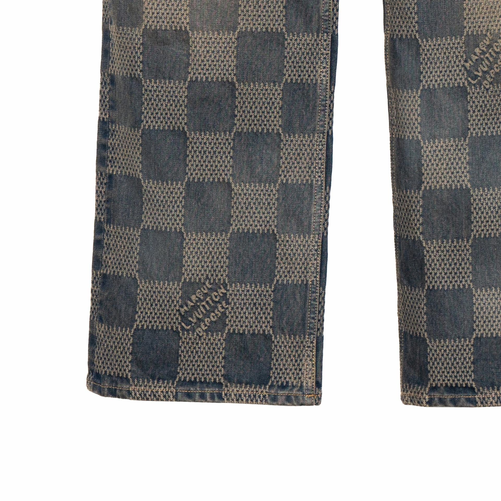Штаны Louis Vuitton FW24 Logo Jacquard Straight Jeans - изображение 10