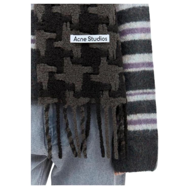 Шарф Acne Studios Нейлоновые Вязаные Шарфы Мужские Черные - изображение 4