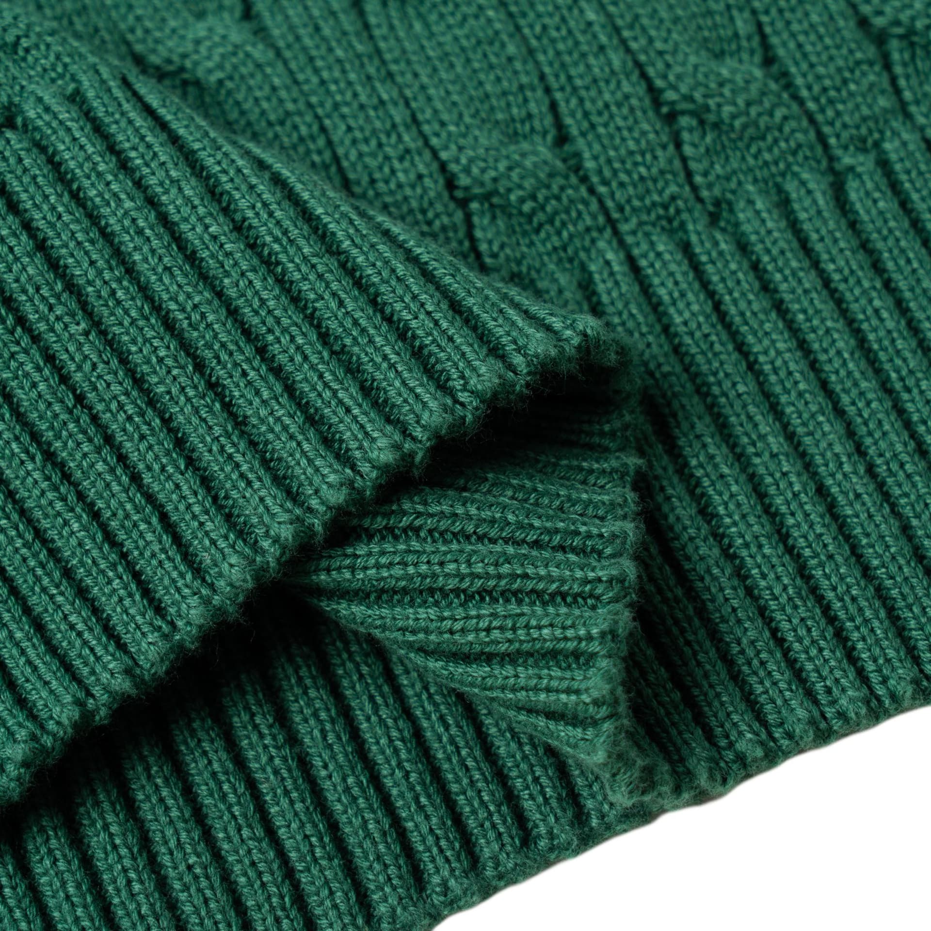 Polo Ralph Lauren FW24 Однотонный Логотип Вышивка Водолазка Длинный Sleeved Свитер Стандартный размер Зелёный Подростки - изображение 3