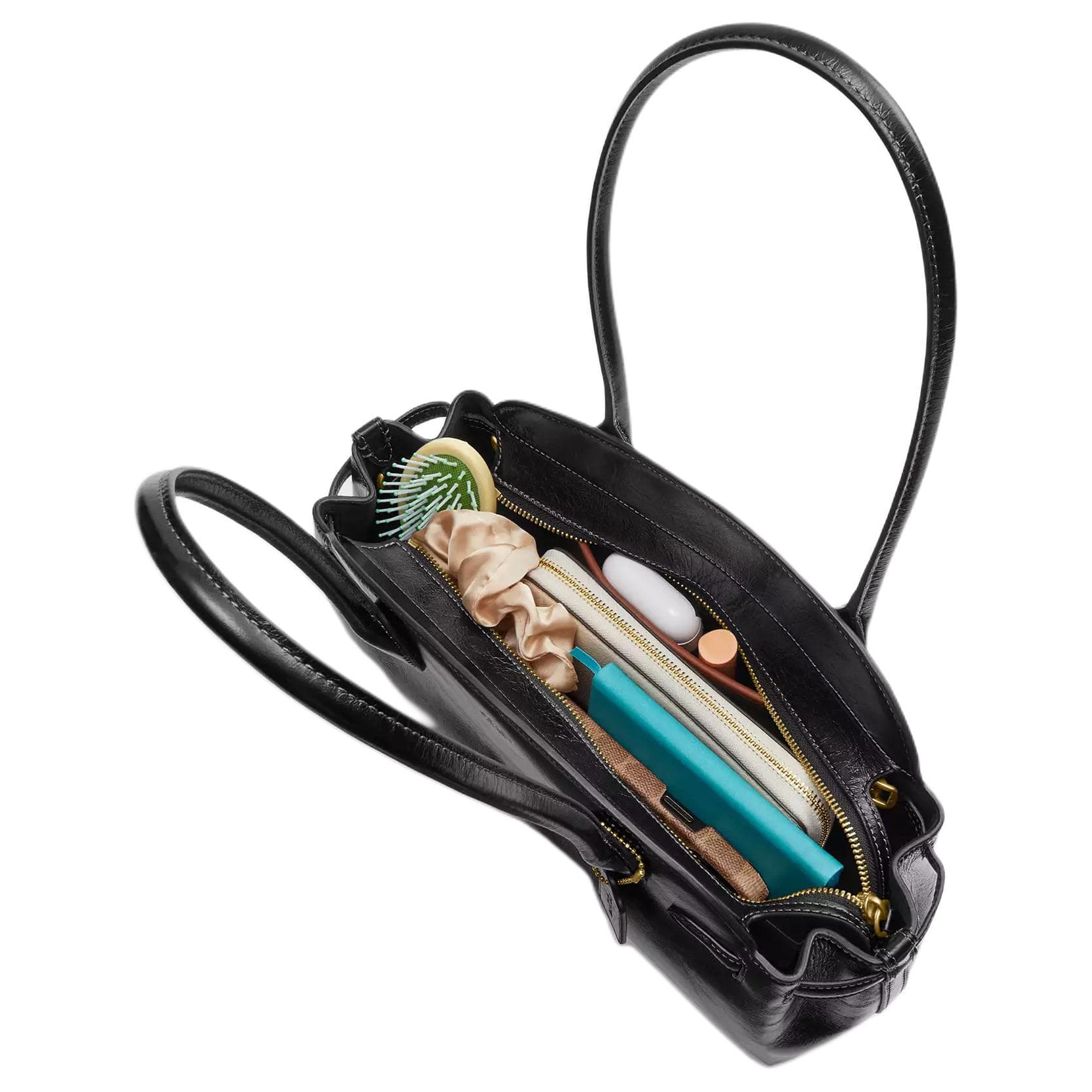 Мини-сумка COACH Empire Carryall Глазурованное покрытие Кожа Плечевая сумка Большая Женская Черная - изображение 5