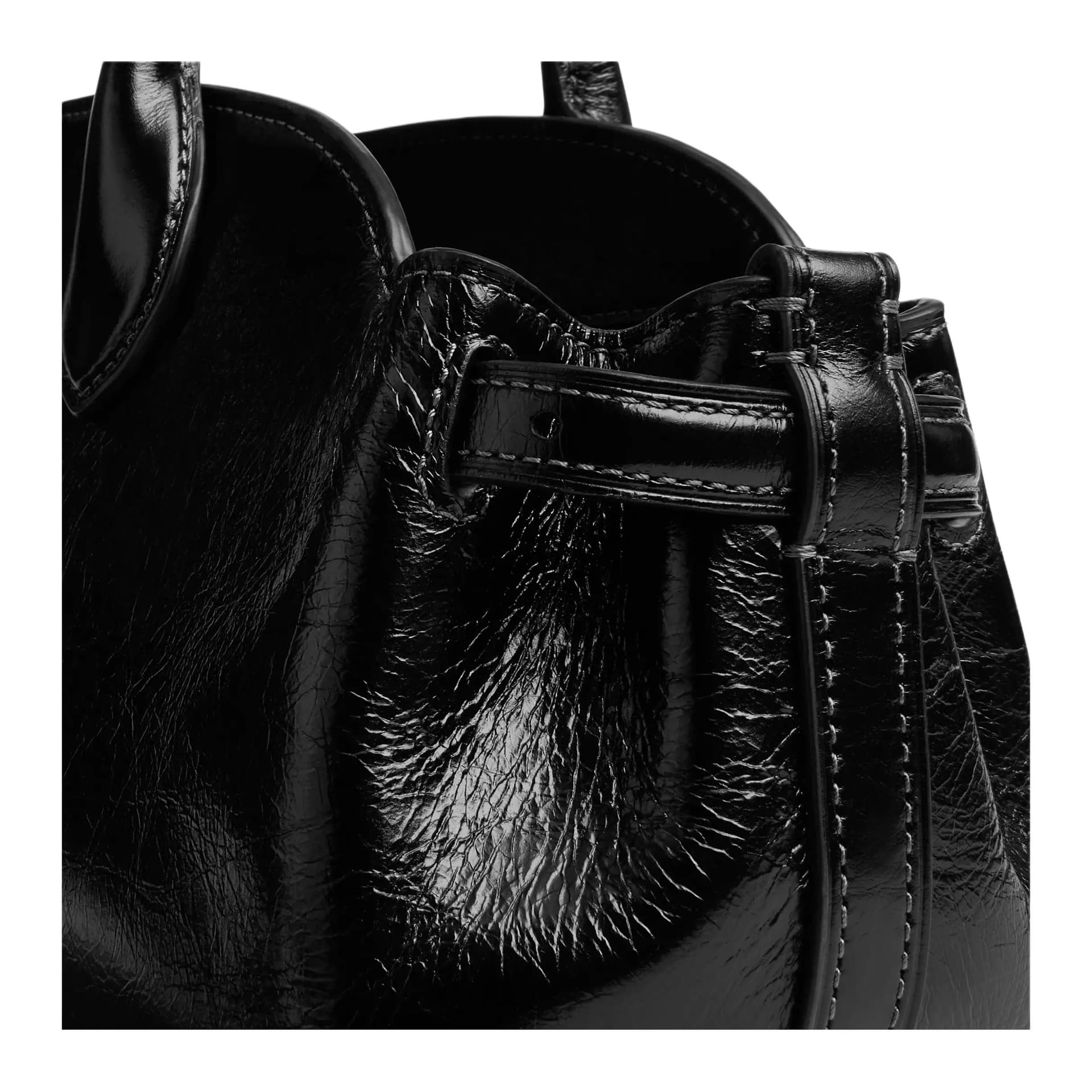 Мини-сумка COACH Empire Carryall Глазурованное покрытие Кожа Плечевая сумка Большая Женская Черная - изображение 7