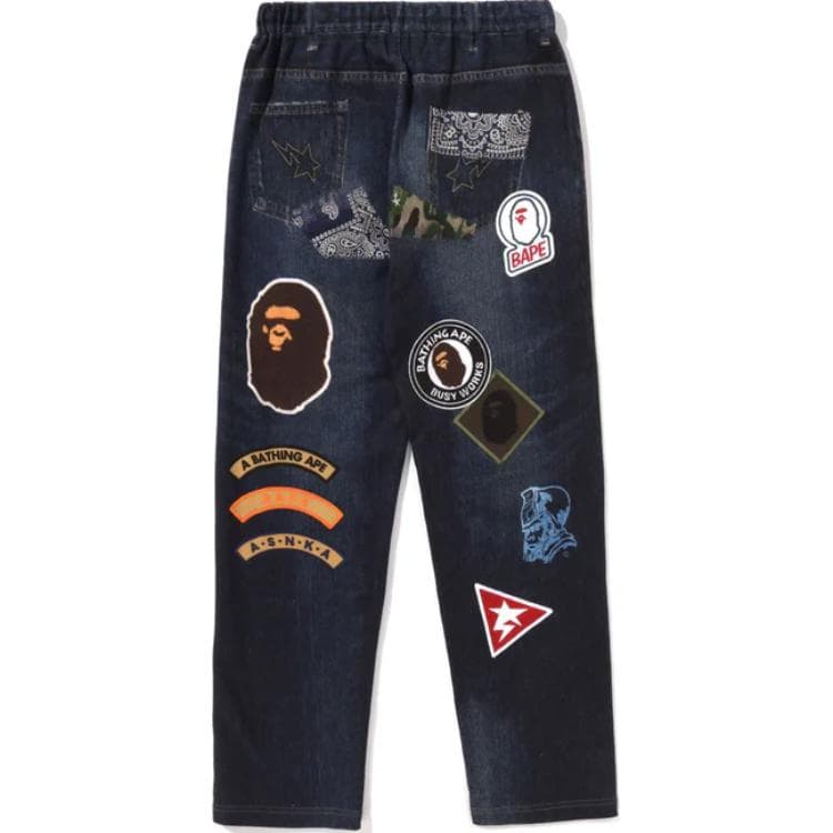 A BATHING APE Джинсы Темно-синие Детские - изображение 2