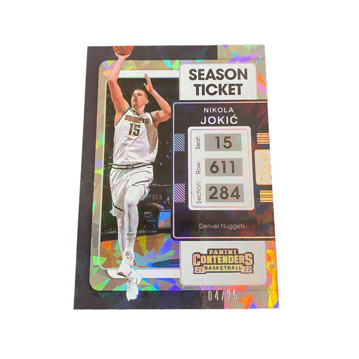 Коллекционные карточки PANINI 2021 22 Нагрузки Никола Йокич Клиника COACH'H Шар Игровой Билет Прохлада Ледяной Брейкер 04 25 Выпуск - изображение 1