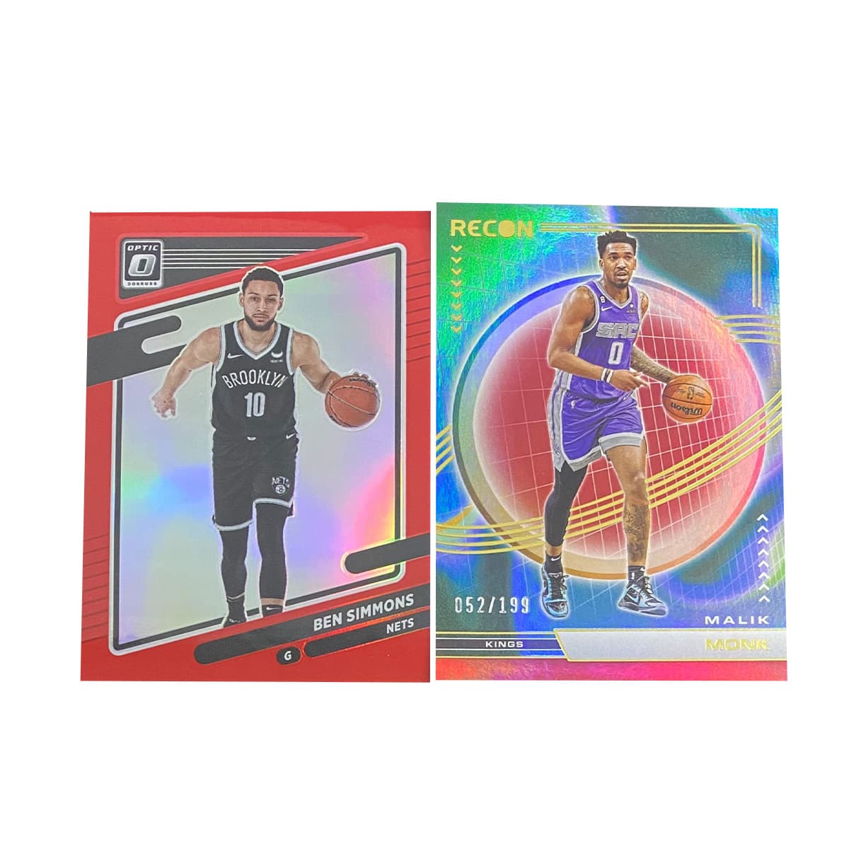 Коллекционные карточки PANINI 2022 Нетс Бен СИММОНС 006 149 Трикотаж Король Монк 199 Трикотаж Спортивные карты 2 шт - изображение 1