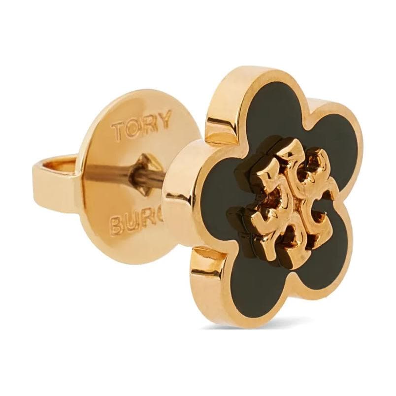 Серьги Tory Burch Перегородчатая эмаль Brass Stud Серьги Женские Черный - изображение 4