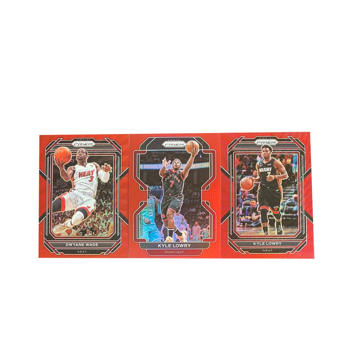 Коллекционные карточки PANINI 2022 23 PANINI Майами Хит PRIZM Уэйд Красный Продажа Lowry 299 Edition Спортивные Карты 3 шт - изображение 1