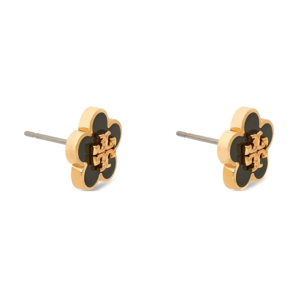 Серьги Tory Burch Перегородчатая эмаль Brass Stud Серьги Женские Черный - изображение 3