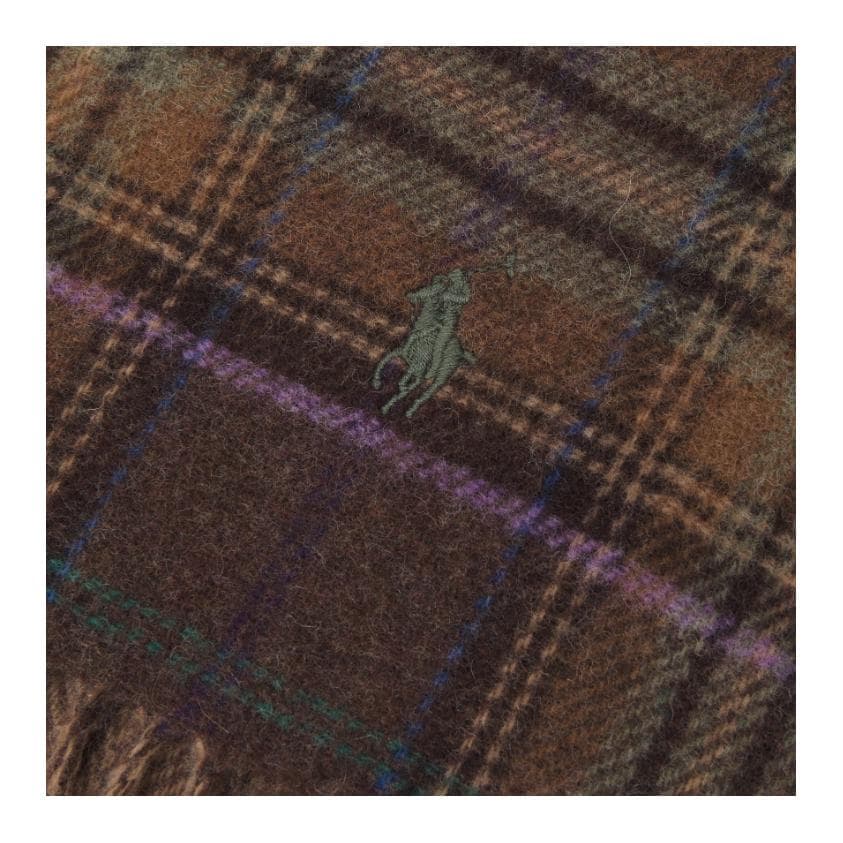 Шарф Polo Ralph Lauren Логотип бренда Вязаные шарфы из шерсти Мужской Коричневый - изображение 4