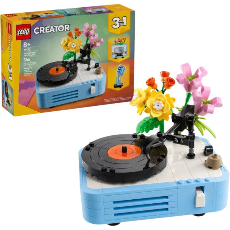 Конструктор LEGO Creator 3 в 1 Цветок Пластинка Игрок Сборный конструктор 366 шт. 31172 - изображение 4
