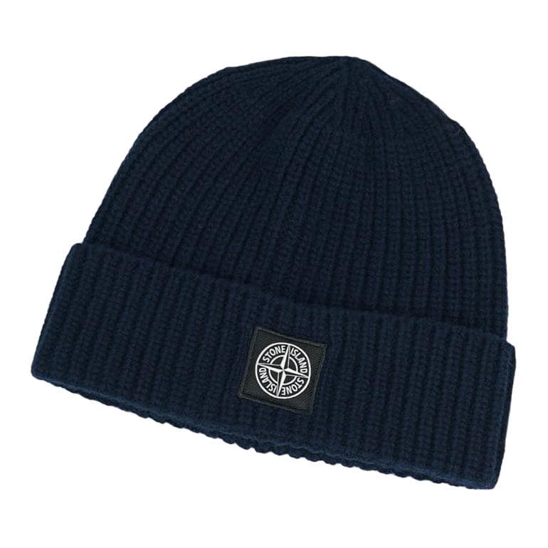 Шапка Stone Island Wool Logo Beanie Blue - изображение 3