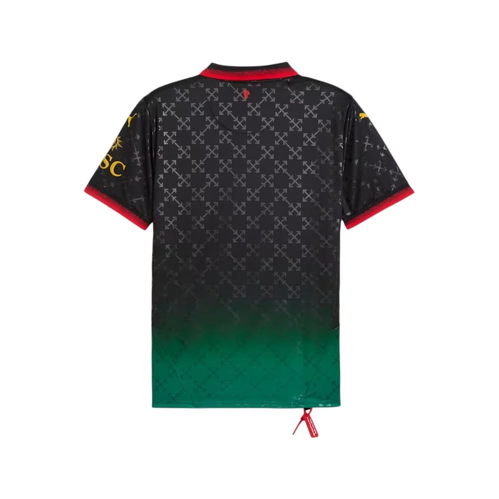 PUMA X AC MILAN X OFF WHITE™ AC Milan SS25 Футбол Джерси Фанатская версия Мужская Черная Энергия Зеленая - изображение 2