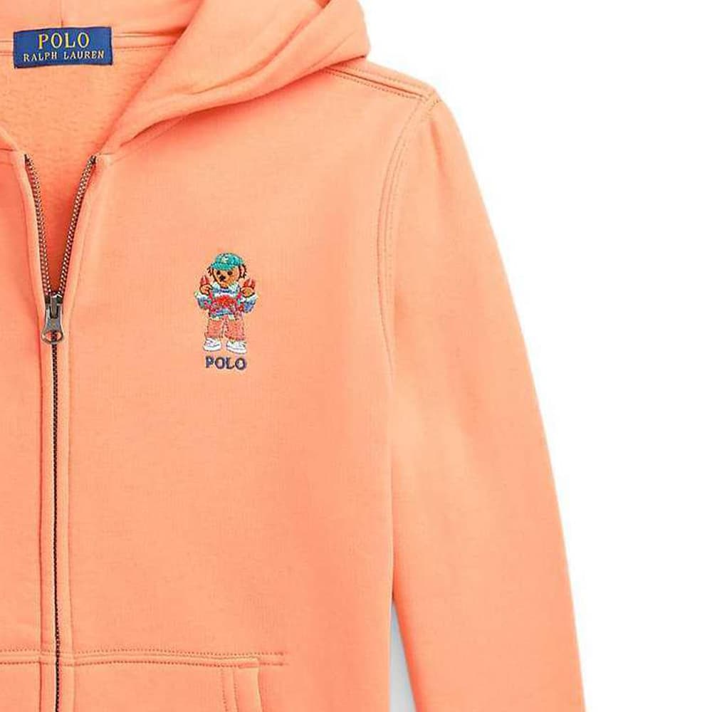 Кофта Polo Ralph Lauren SS25 Хлопковый Молния Худи Свитшот Апельсин Детский - изображение 5