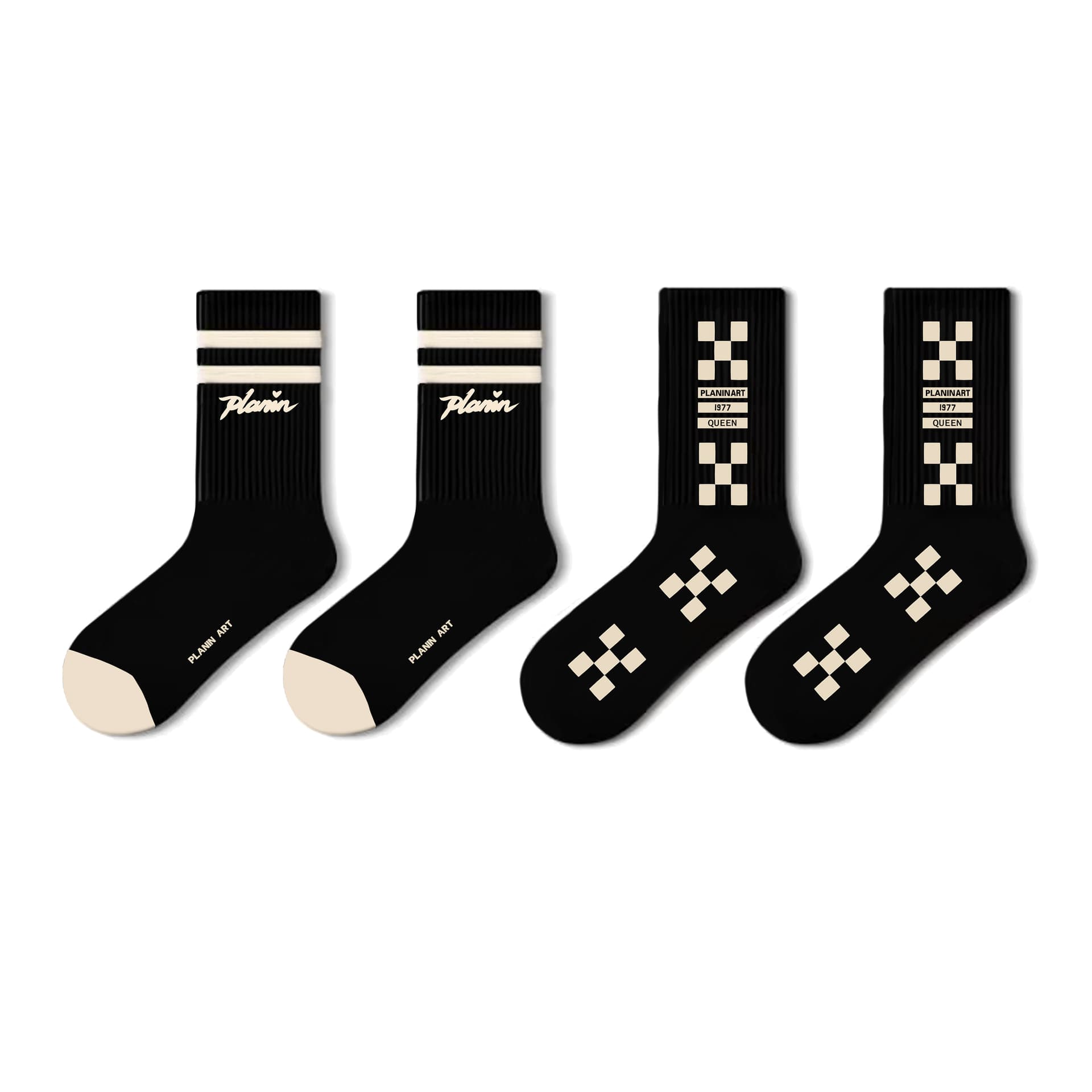 Носки PLAN IN Street Retro Socks Gift Box 5 Pairs Black White - изображение 1