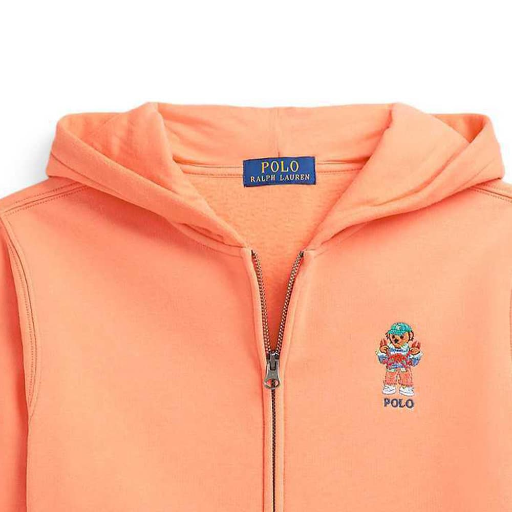 Кофта Polo Ralph Lauren SS25 Хлопковый Молния Худи Свитшот Апельсин Детский - изображение 4