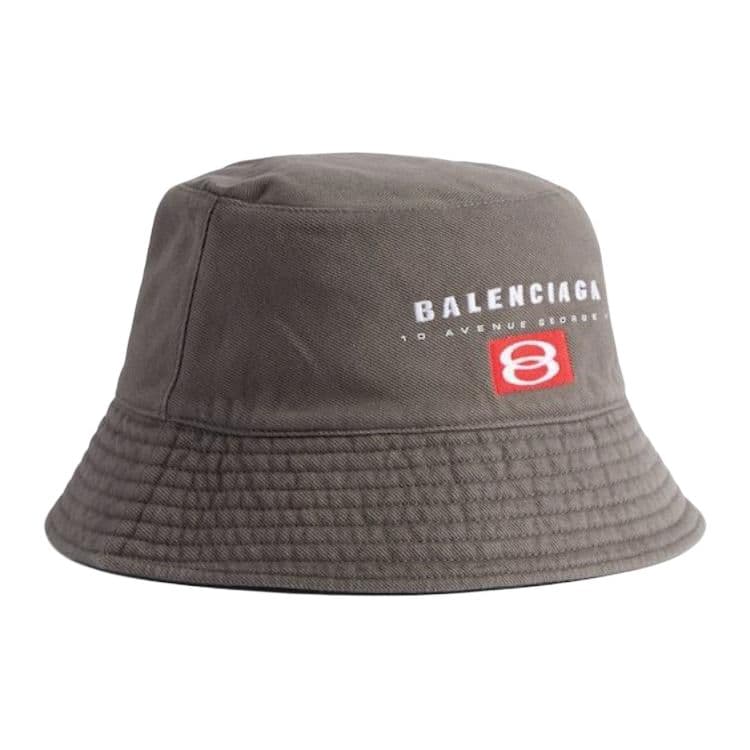 Панама Balenciaga 100% хлопок полиэстер саржевая ткань мужские шляпы ведрообразные черный серый - изображение 5