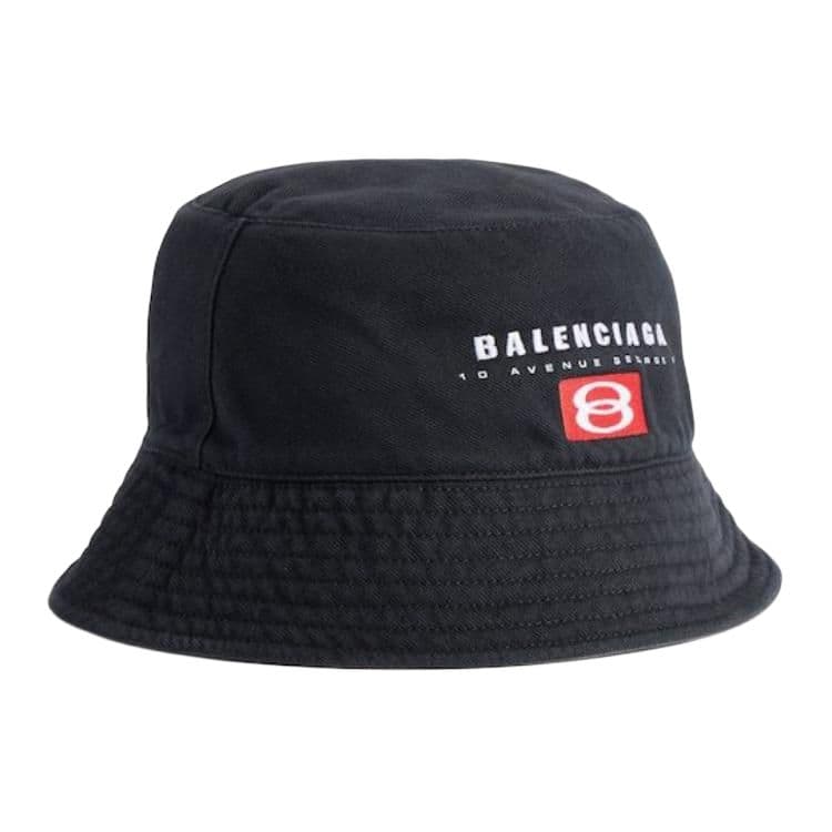 Панама Balenciaga 100% хлопок полиэстер саржевая ткань мужские шляпы ведрообразные черный серый - изображение 2