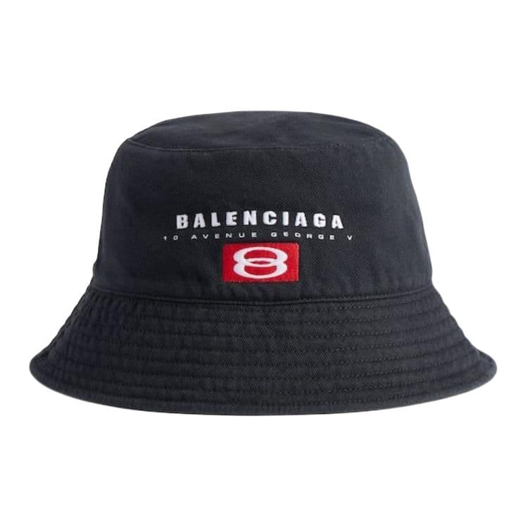 Панама Balenciaga 100% хлопок полиэстер саржевая ткань мужские шляпы ведрообразные черный серый - изображение 1