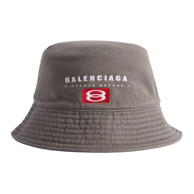 Панама Balenciaga 100% хлопок полиэстер саржевая ткань мужские шляпы ведрообразные черный серый - изображение 4