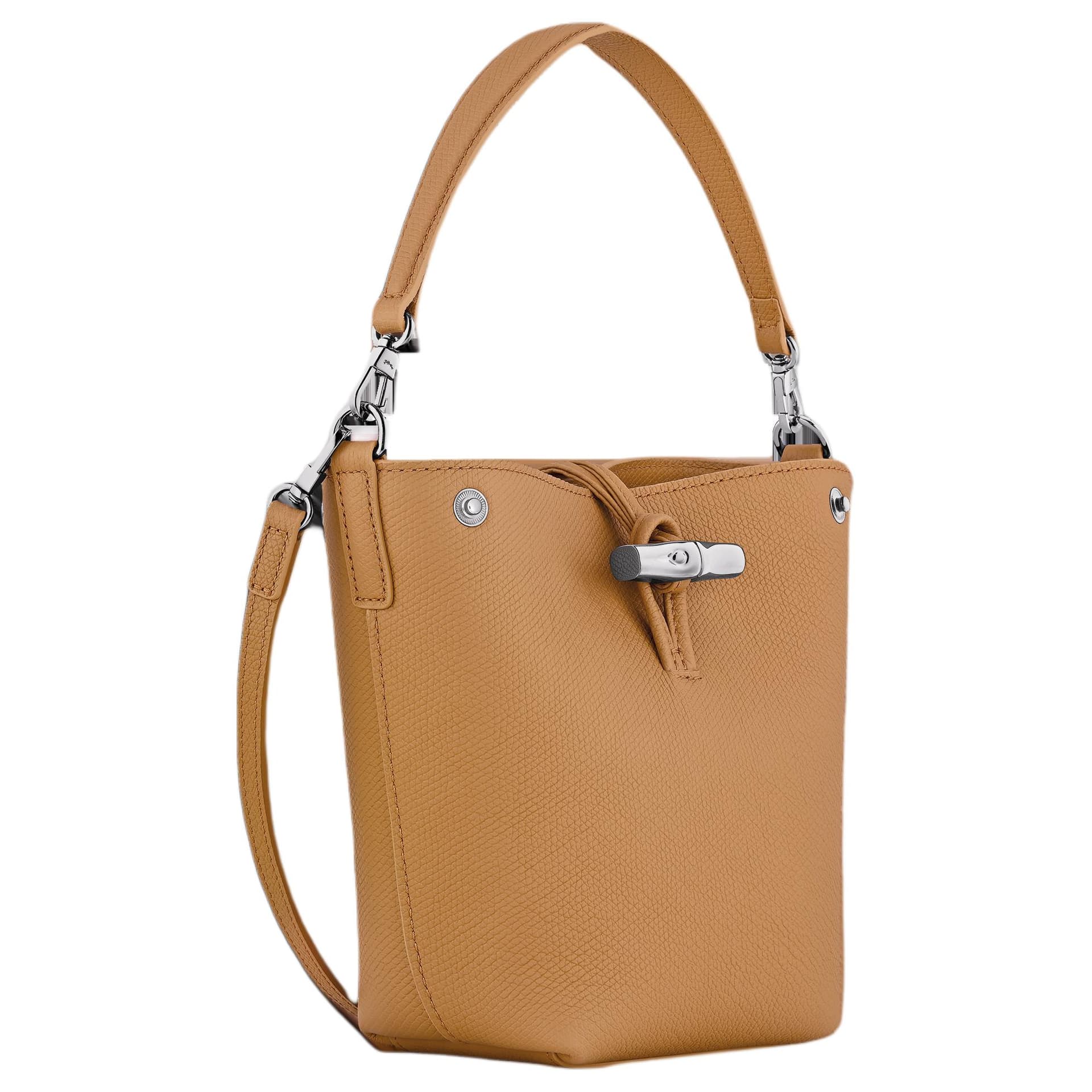 Сумка LONGCHAMP Le Roseau Коровья кожа Ведрообразная сумка Сумка через плечо среднего размера Женская Цвет ореховый - изображение 2