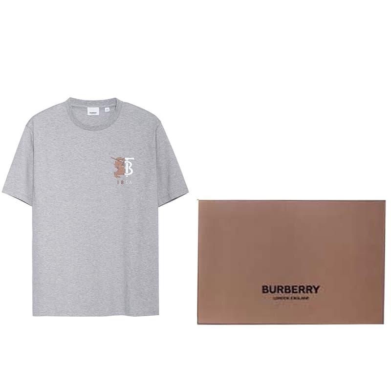 Футболка Burberry Equestrian Knight Logo Cotton T-Shirt Grey - изображение 4