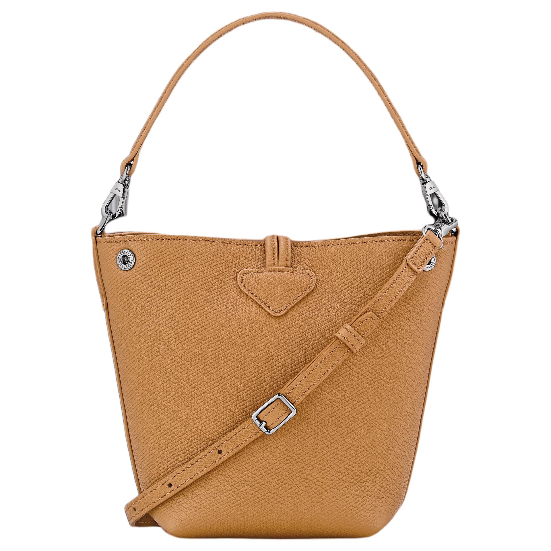 Сумка LONGCHAMP Le Roseau Коровья кожа Ведрообразная сумка Сумка через плечо среднего размера Женская Цвет ореховый - изображение 3