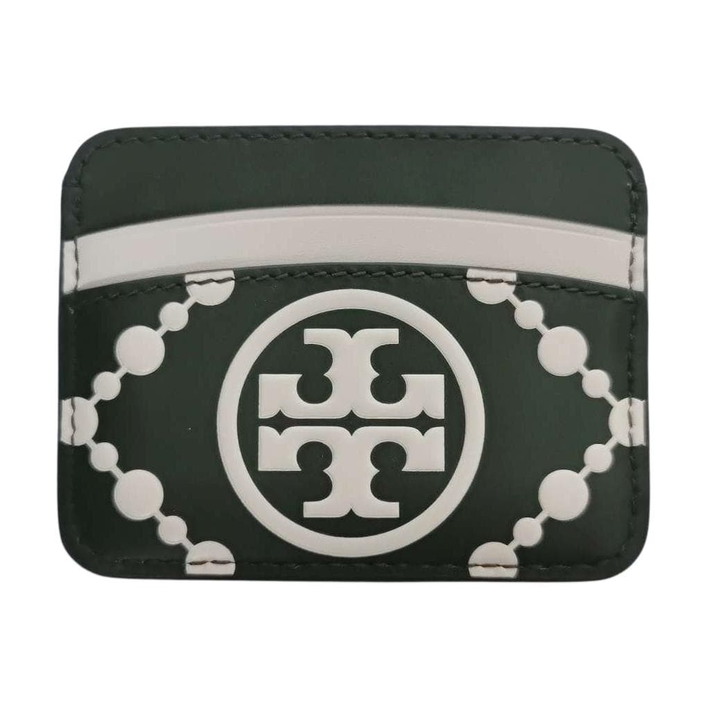 Картхолдер Tory Burch T Monogram Кожаный держатель для карт Женский Зеленый - изображение 1