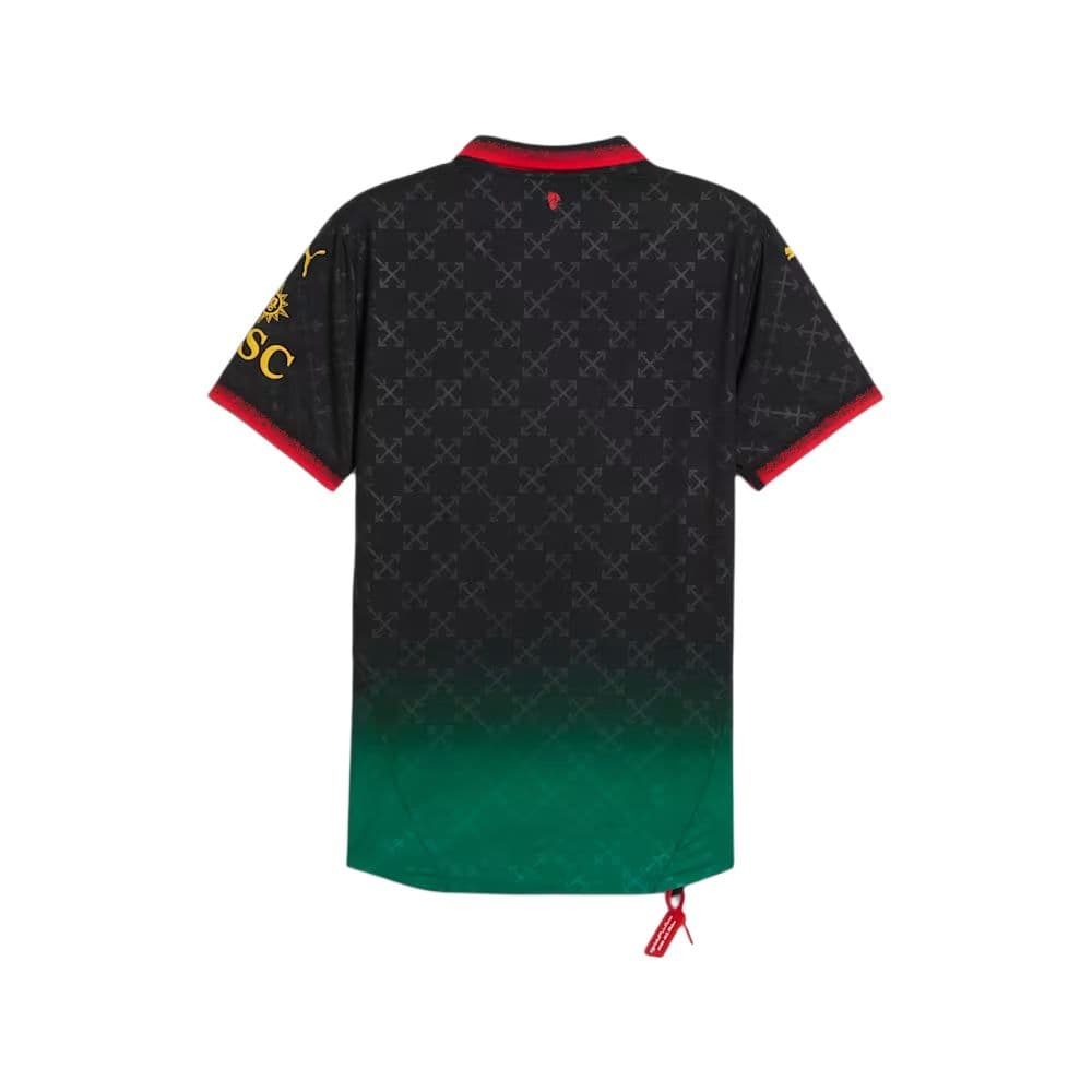 PUMA X AC MILAN X OFF WHITE AC Milan Футболка Мужская Черная Энергетически Зеленая - изображение 2