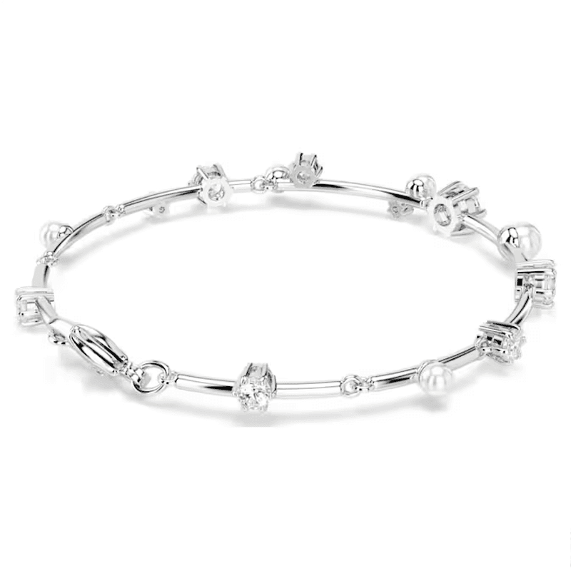 Браслет Swarovski Constella Синтетический кубический цирконий Искусственный кристалл Покрытие родием Искусственная жемчужина - изображение 3