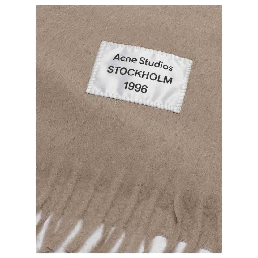 Шарф Acne Studios Вязаные Шарфы из Шерсти Женские Бежевые - изображение 5