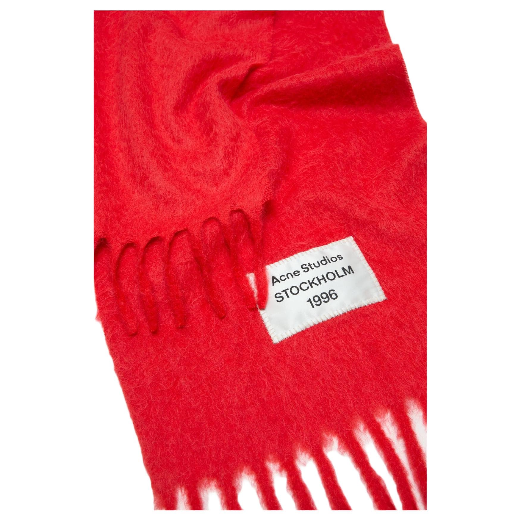 Шарф Acne Studios Альпака Нейлоновые Вязаные Шарфы Унисекс Красный - изображение 2