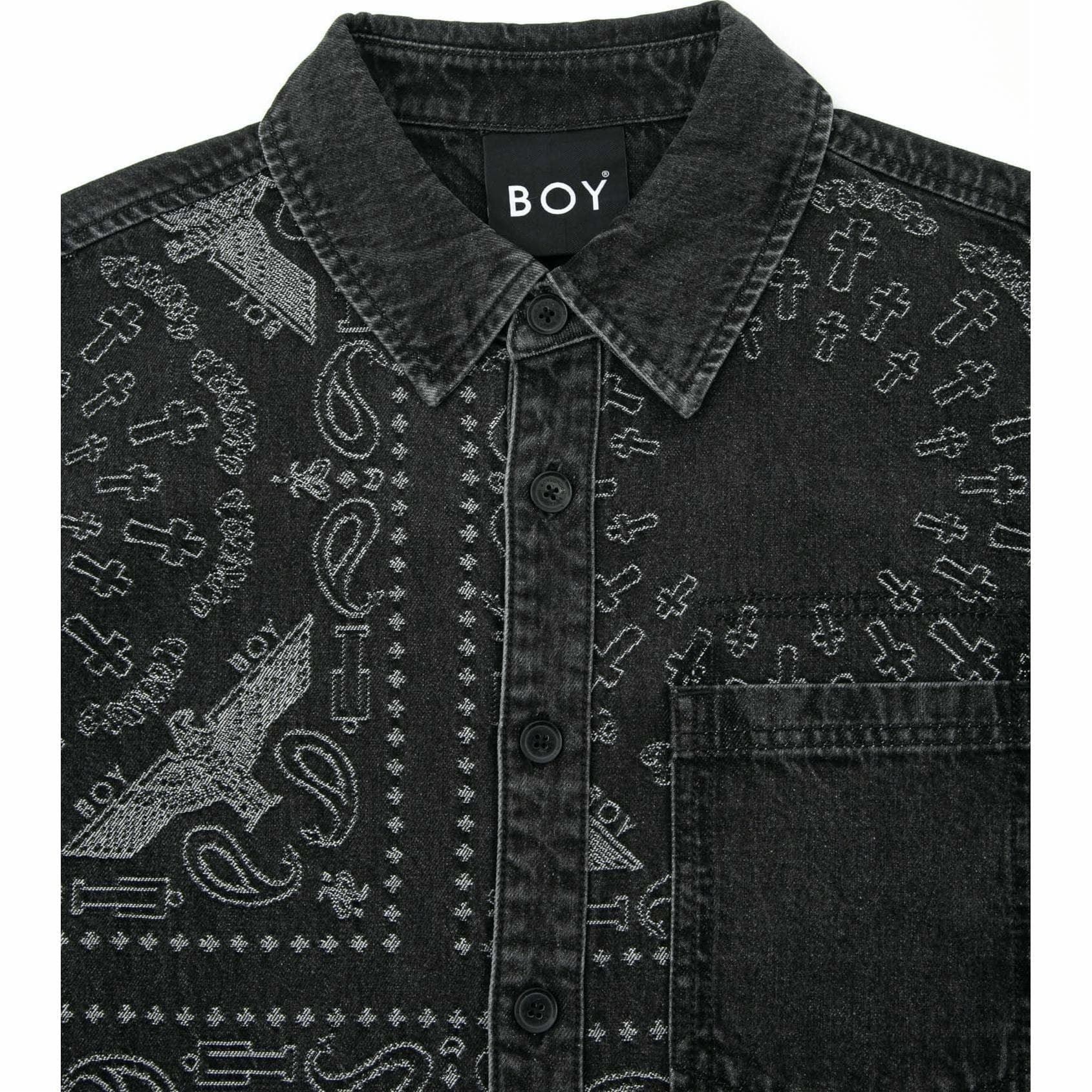 Рубашка Boy London Denim Short Sleeve Shirt Black - изображение 5