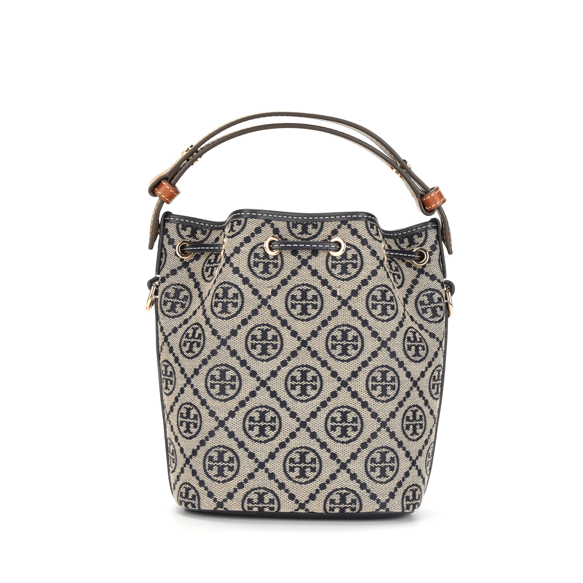 Сумка Tory Burch Tory Burch T Monogram Хлопковая ведрообразная сумка сумка через плечо мини-сумка для женщин морской синий - изображение 3