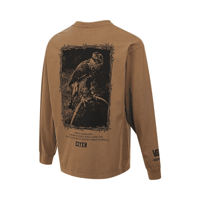 Футболка Vans Mte Goshawk LS Tee T Рубашка Мужская Коричневая - изображение 2