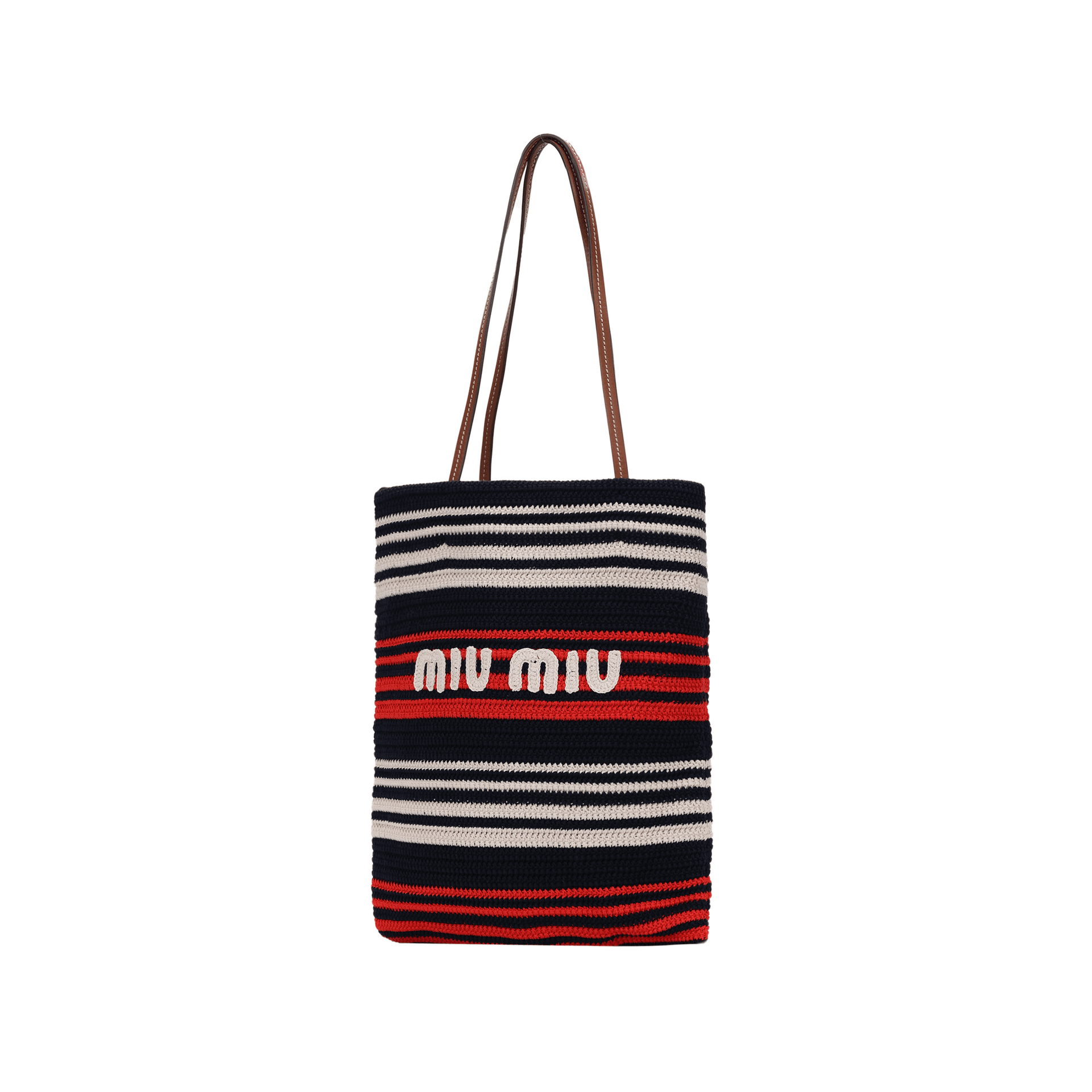 Мини-сумка Miu Miu Embroidered Logo Tote Bag Blue Red White - изображение 3