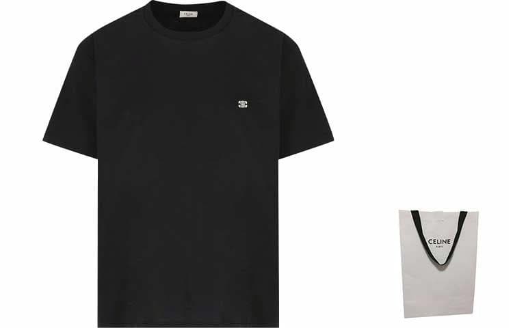 Футболка CELINE Logo Print T-Shirt Black - изображение 3
