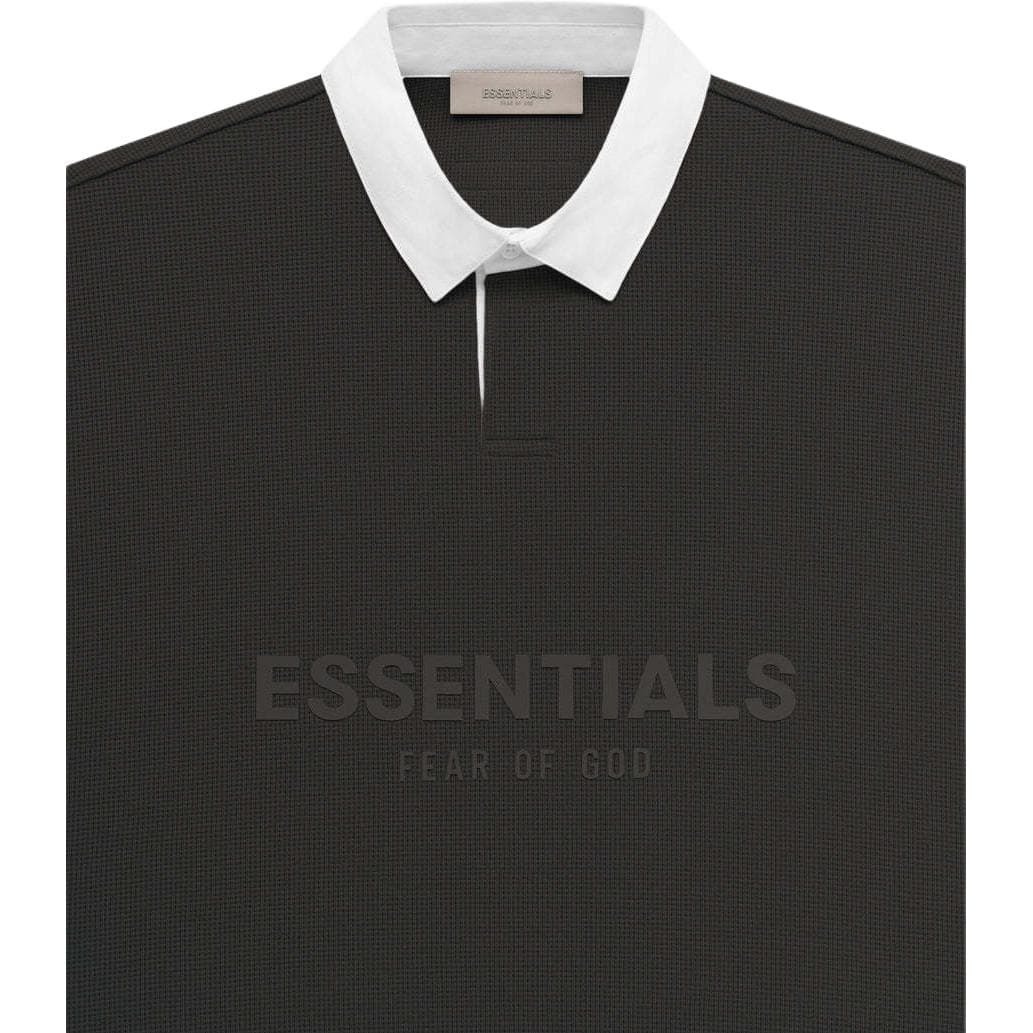 Поло Fear of God Essentials SS23 waffle henley rugby off black LogoPOLO - изображение 3