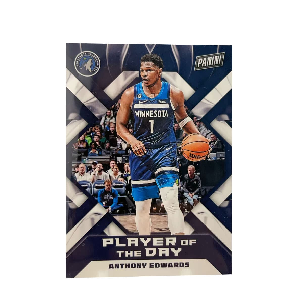 Коллекционные карточки PANINI 2022 23 Тимбервулвз Энтони Эдвардс Хуа Цзи Игрок T-рубашка Коллекция Классические Спортивные Карты 1 шт - изображение 1