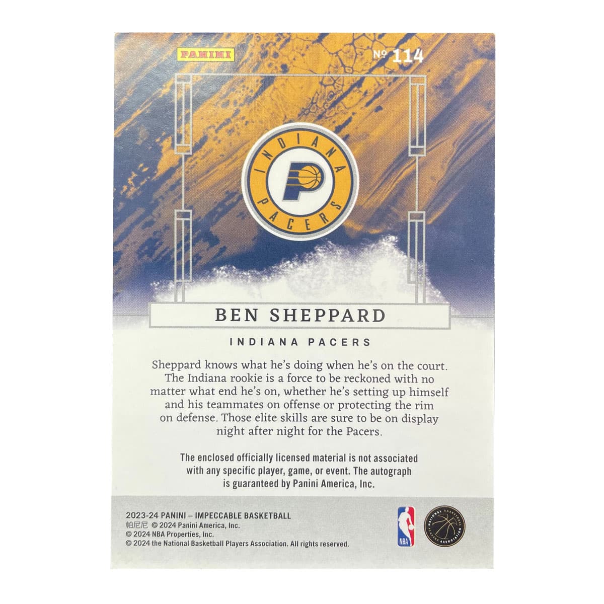 Коллекционные карточки PANINI Raw Shepard 2023 24 Баскетбол НБА - изображение 2