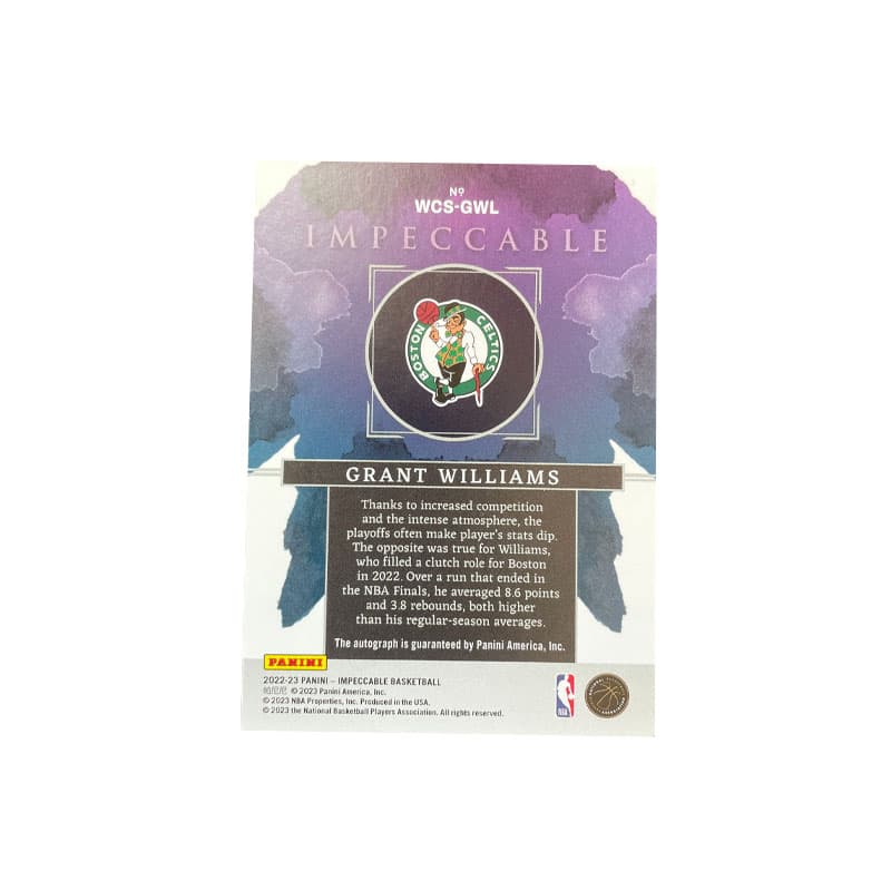 Коллекционные карточки PANINI 2022 23 Сяо ZHENJIN Celtics Grant Williams 21 25 PARALLEL Карта Золото PARALLEL Спортивные карты 1 шт - изображение 2
