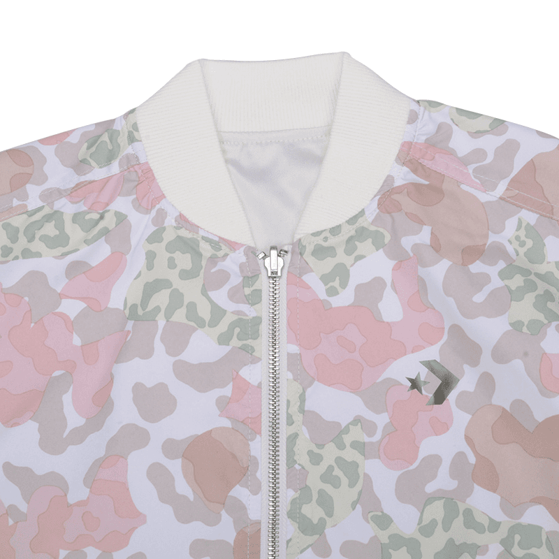 Куртка Converse Reversible Oversized MA-1 Bomber Двусторонний бейсбольный воротник спущенное плечо длинный рукав без капюшона куртка женский экрю - изображение 3