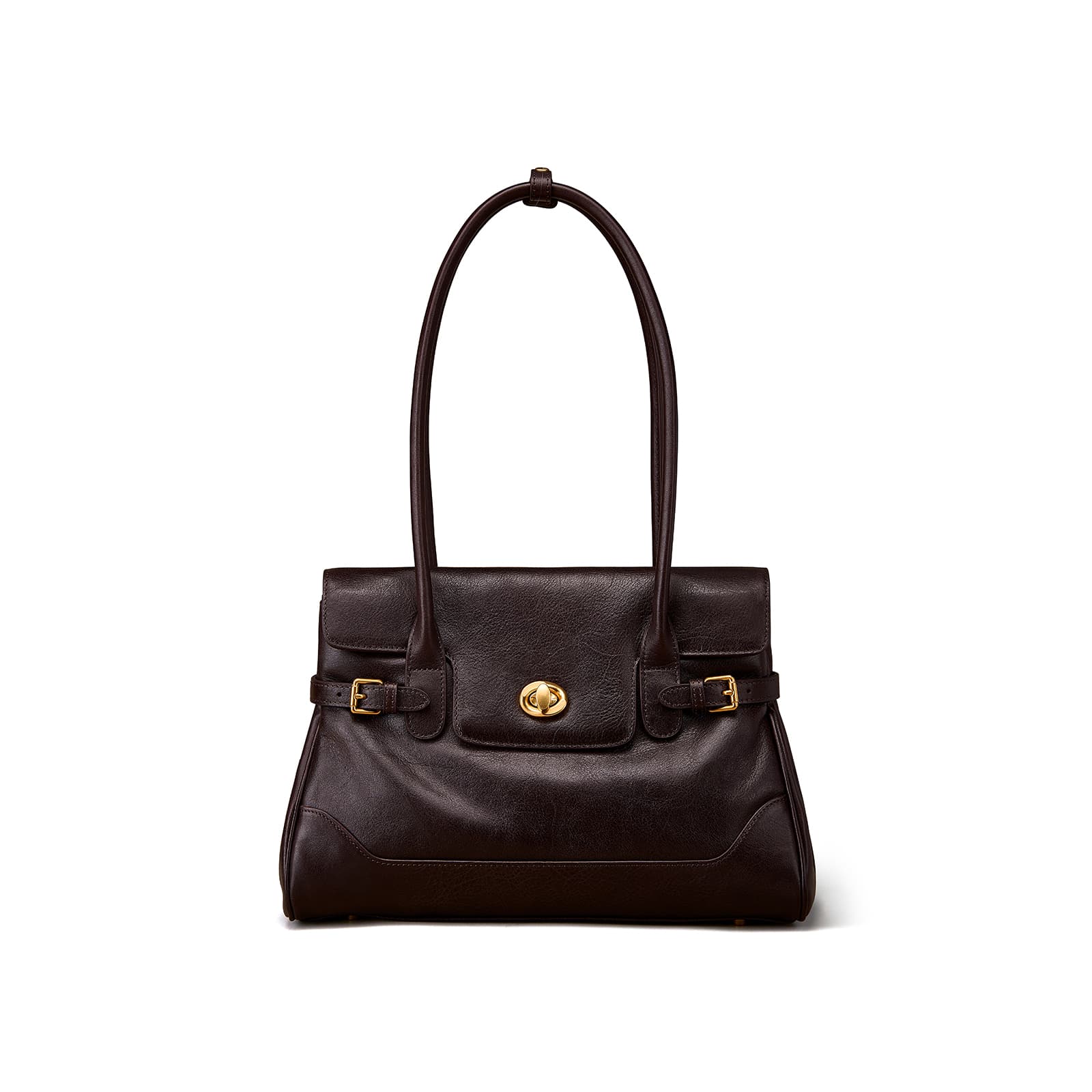 Мини-сумка KAISER Сумка Тоут Деловой повседневный стиль Сумка на плечо Верхний слой коровьей кожи Сумки через плечо Обычный размер Женский Кофейный/Черный - изображение 2