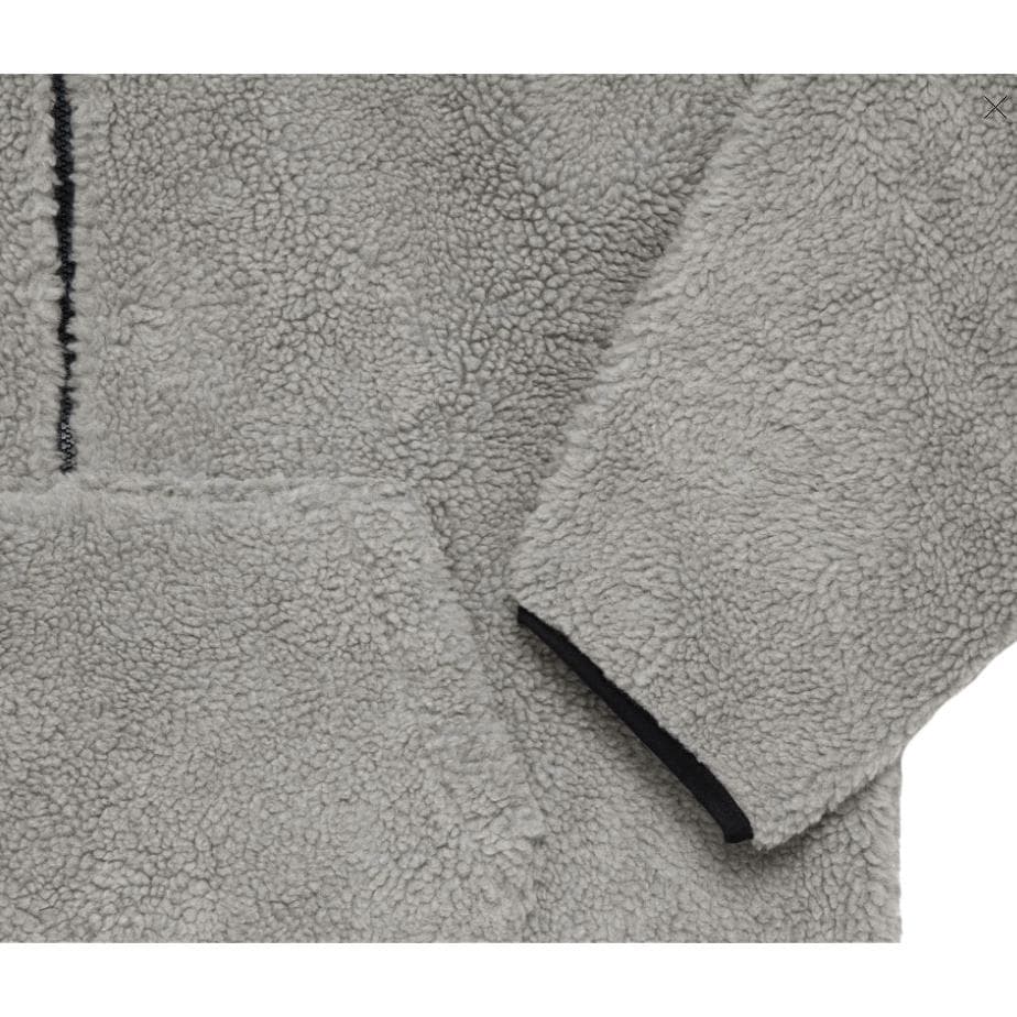 Худи Fear of God Essentials SS22 Mens Polar Fleece Half Zip Hoodle Dark Oatmeal Logo - изображение 3