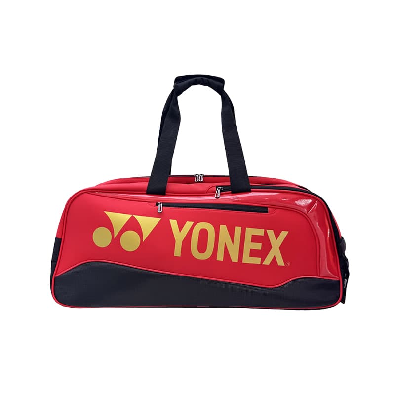Спортивная сумка YONEX Сумка для спорта из искусственной кожи унисекс красная и черная - изображение 3